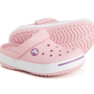 Pink White Crocs